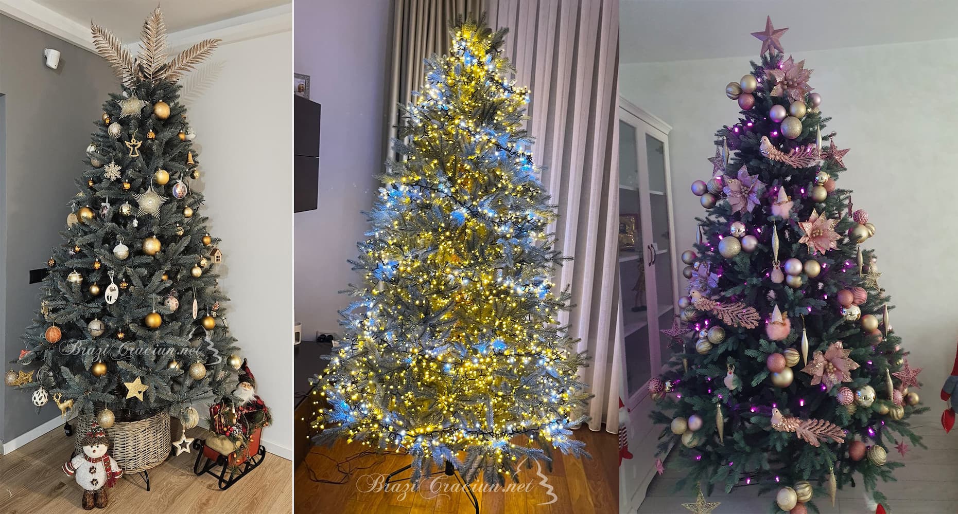 brazi artificiali argintii decorati